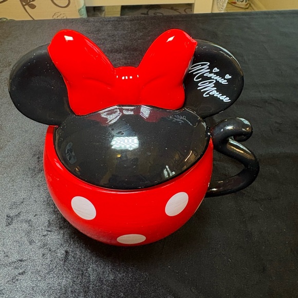 Disney Minnie Mouse Red and Black Mug with White Polka Dots - Picture 2 of 6